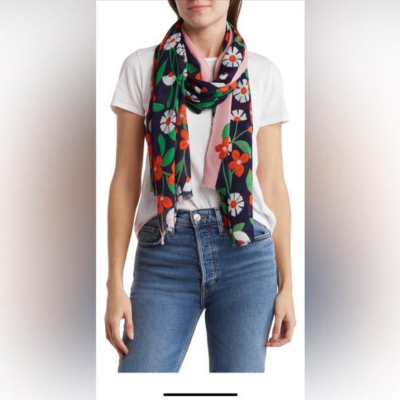 Kate Spade Daisy Vines Oblong Scarf - Picture 1 of 5